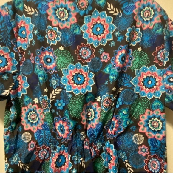 Bobbie Brooks Scrub Shirt Top Women’s Size 2X Cotton Pockets Blue Elastic - Picture 8 of 9